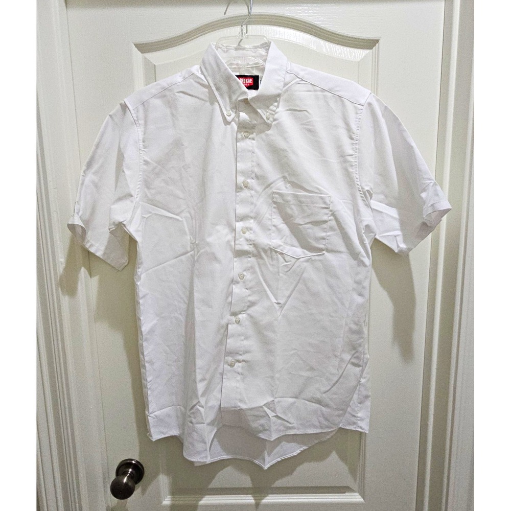 Red Kap SR60 Men's White SS Size 16.5/Large Button-Front Chef Work Shirt Twill